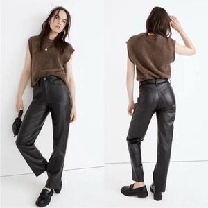 Madewell perfect vintage straight jean faux leather. Size 24 Petite